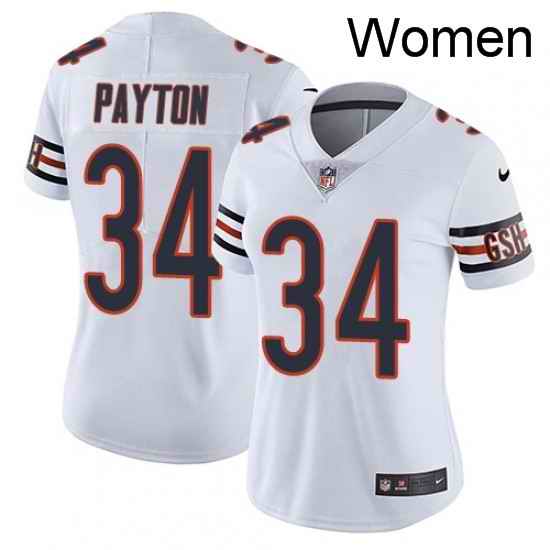 Womens Nike Chicago Bears 34 Walter Payton White Vapor Untouchable Limited Player NFL Jersey